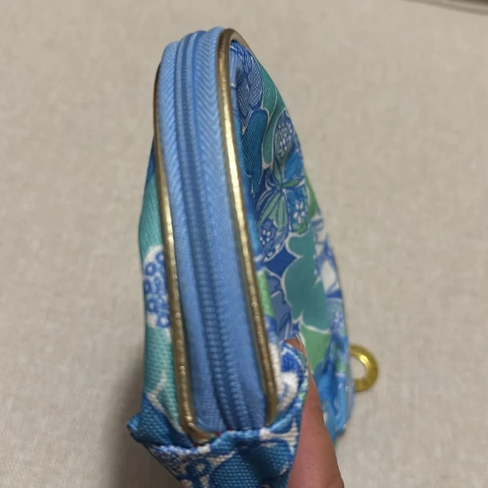 Unused Lilly Pulitzer Zip Around Makeup Bag-Estee Lauder Collab-Blue/White/Green - Picture 6 of 10